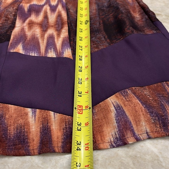 NEW Jessica Simpson Cap‎ Sleeve Baby Doll Dress Purple & Gold Size Small - Picture 8 of 10